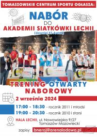  Tomaszowskie Centrum Sportu ogłasza nabór do Akademii Siatkówki Lechii